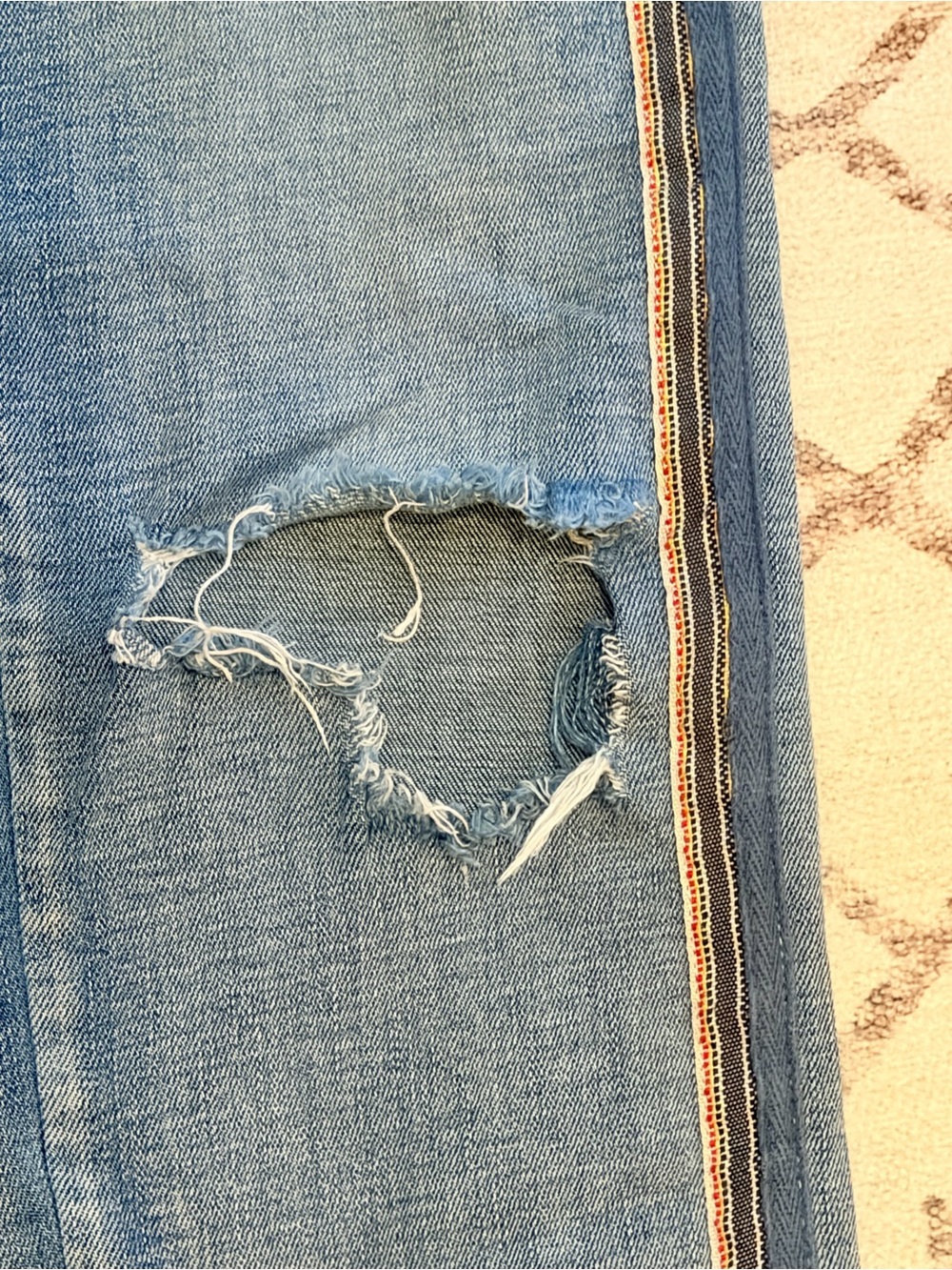 Pilcro and the Letterpress Washed Blue Slim Boyfriend Jeans Side Stripe 30 - Picture 5 of 14